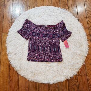 NWT Xhilaration Women's Patterned Stretch Crop Top